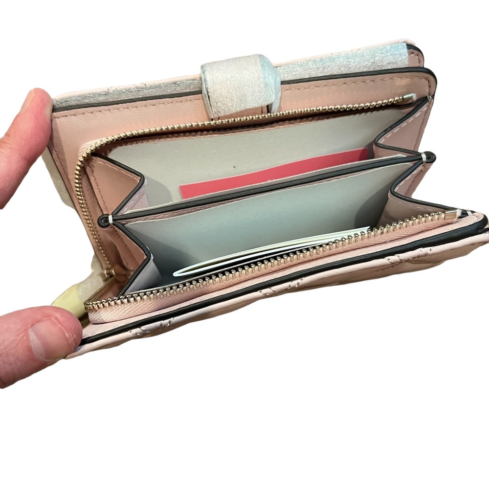 Kate Spade Natalia Rose Smoke quilted Medium Bifold wallet NWT - Picture 5 of 5